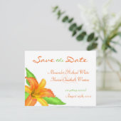 温かい夏の花のSave the Dateのお知らせ 招待状 (スタンド正面)