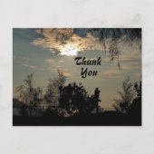 温かい夕焼けの風景の木々への感謝のポストカード ポストカード (正面)