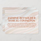 温かい大理石の結婚宝庫 招待状 (正面/裏面)