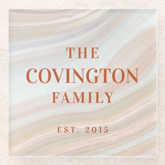 温かい大理石 ガラスコースター (正面)