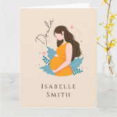 温かい妊産婦ケアイラストアイデンティティデザイン カード (黄色い花)