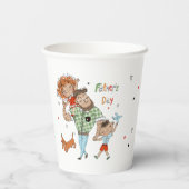 温かい幸せな瞬間を過ごす父の日 紙コップ (裏面)