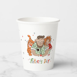 温かい幸せな瞬間を過ごす父の日 紙コップ