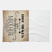 温かい思い出に温かい食事をパーソナライズされた キッチンタオル (横)