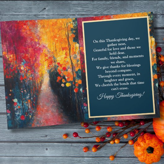 温かい感謝祭の願いと恵み シーズンカード