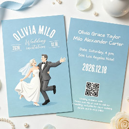 温かい手をつなぐアートの結婚式 招待状