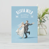 温かい手をつなぐアートの結婚式 招待状 (スタンド正面)