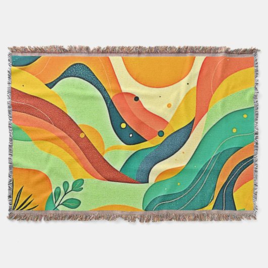 温かい抽象芸術流 スローブランケット (正面)