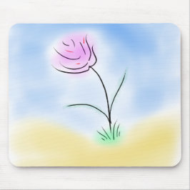温かい晴れの日に様式化されたはやく花 マウスパッド