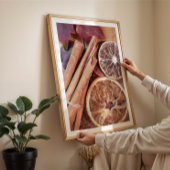 温かい柑橘類シナモン居心地の良い秋キッチンウォールアート ポスター