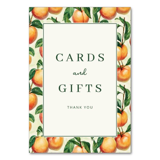 温かい桃のイラスト枠 テーブルナンバー (正面)