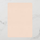 温かい桃色のミニマルな結婚式の招待状 箔招待状 (裏面)