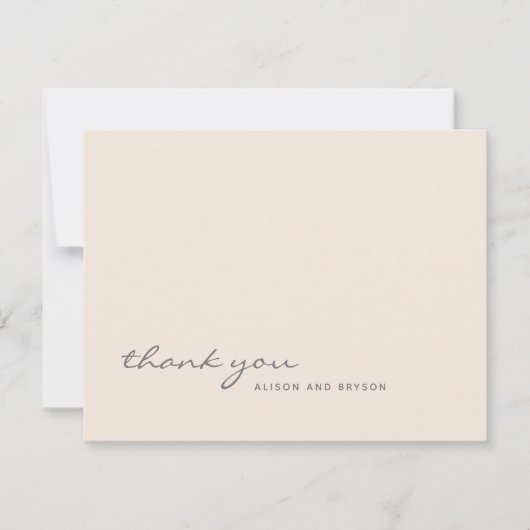 温かい桃色の無地のサンキューカード サンキューカード (正面)