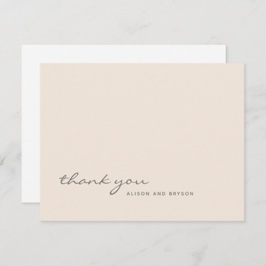 温かい桃色の無地のサンキューカード サンキューカード (正面/裏面)