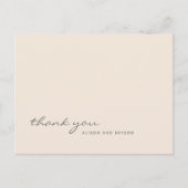 温かい桃色の無地のスクリプト お礼のポストカード ポストカード (正面)