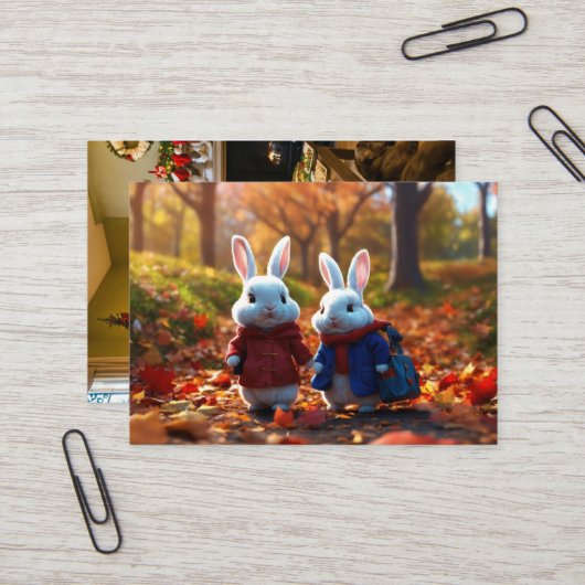 温かい歓迎 名刺 (正面/裏面インサイチュ)