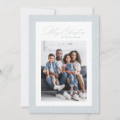 温かい気持ちの写真　一枚のシンプルな雪のフレーム シーズンカード (正面)