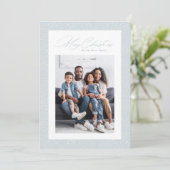 温かい気持ちの写真　一枚のシンプルな雪のフレーム シーズンカード (スタンド正面)