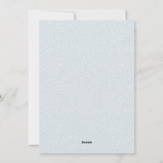 温かい気持ちの写真 一枚のシンプルな雪のフレーム シーズンカード (裏面)