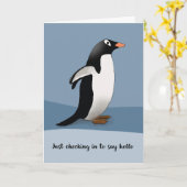温かい気持ちを考える送るペンギン カード (黄色い花)
