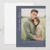 温かい灰色 ミニマルな写真 セーブザデート (正面/裏面)