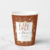 温かい焦げオレンジ色の赤ちゃんシャワーカップ 紙コップ (正面)