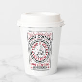 温かい熱いココアクリスマスパーティー 紙コップ (正面)