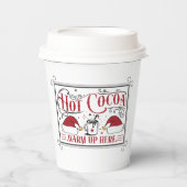 温かい熱いココアクリスマスパーティー 紙コップ (正面)