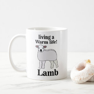 温かい生活を送るラムおもしろい肉 コーヒーマグカップ