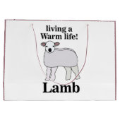 温かい生活を送るラムおもしろい肉 ラージペーパーバッグ (裏面)