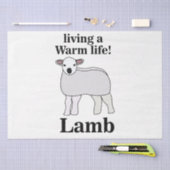 温かい生活を送るラムおもしろい肉 薄葉紙 (クラフト)