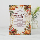温かい秋のカボチャ収穫感謝祭の食事 招待状 (スタンド正面)