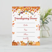 温かい秋の友人感謝祭の食事への招待 招待状 (スタンド正面)