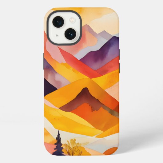 温かい秋の山々 iPhoneケース (裏面)