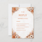 温かい秋の花の応答 出欠カード (正面)