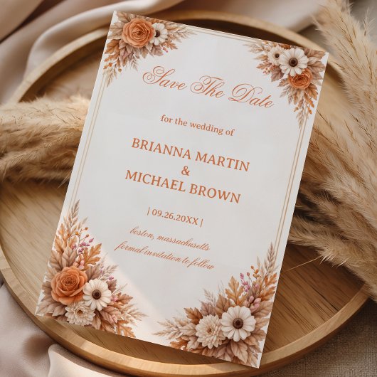 温かい秋の花の発表 セーブザデート