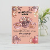 温かい色のボホ感謝祭ディナー 招待状 (スタンド正面)