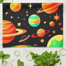 温かい色調の宇宙マンガアート