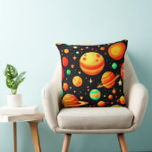 温かい色調の宇宙マンガアート クッション (椅子)