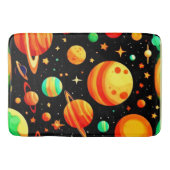 温かい色調の宇宙マンガアート バスマット (正面)