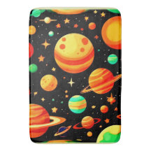 温かい色調の宇宙マンガアート