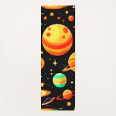 温かい色調の宇宙マンガアート ヨガマット (正面)