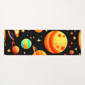 温かい色調の宇宙マンガアート ヨガマット (正面(横))