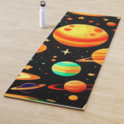 温かい色調の宇宙マンガアート ヨガマット (インサイチュ)