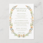 温かい花のリースガーデンウェディングの詳細カード エンクロージャーカード (正面)