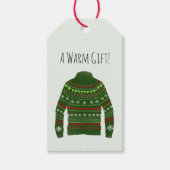 温かい醜いクリスマスセーターギフトラベル ギフトタグ (正面)