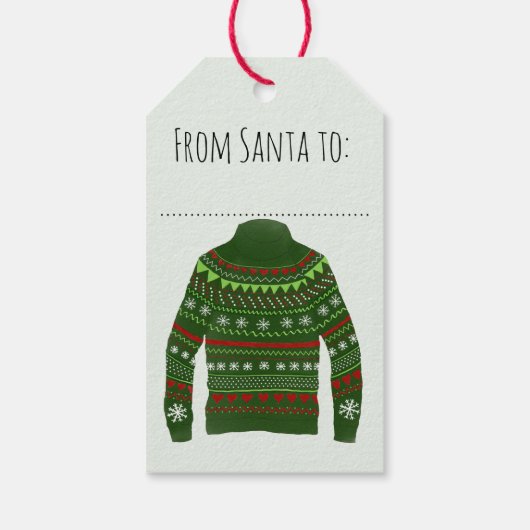 温かい醜いクリスマスセーターギフトラベル ギフトタグ (裏面)