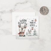 温かい願いとトナカイキスグリーティングカード ノートカード (正面/裏面インサイチュ)