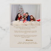 温かい願いと赤ちゃんのキス エレガントな2枚のホリデー写真 箔シーズンカード (裏面)