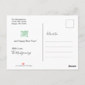 温かい願いの赤いモダン台本の写真のクリスマス ポストカード (裏面)